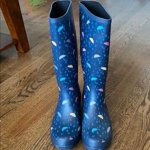 Rain Boots with Umbrella and Raindrop Pattern 9
